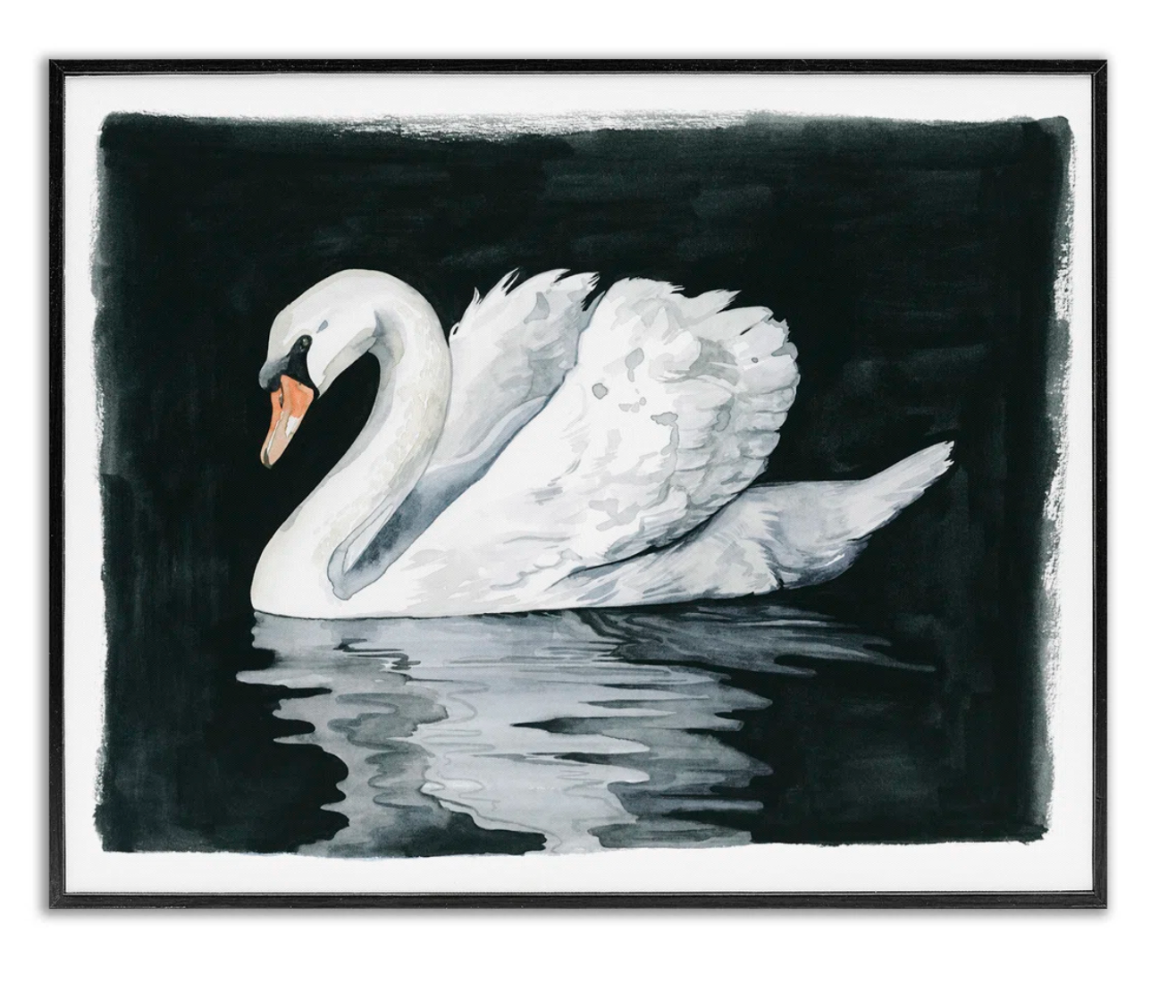 Beautiful swan reflection 24x30 canvas 🦢