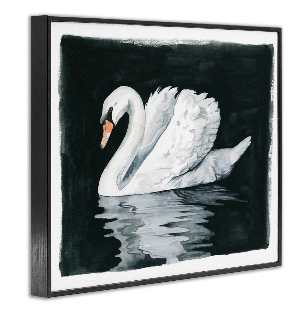 Beautiful swan reflection 24x30 canvas 🦢