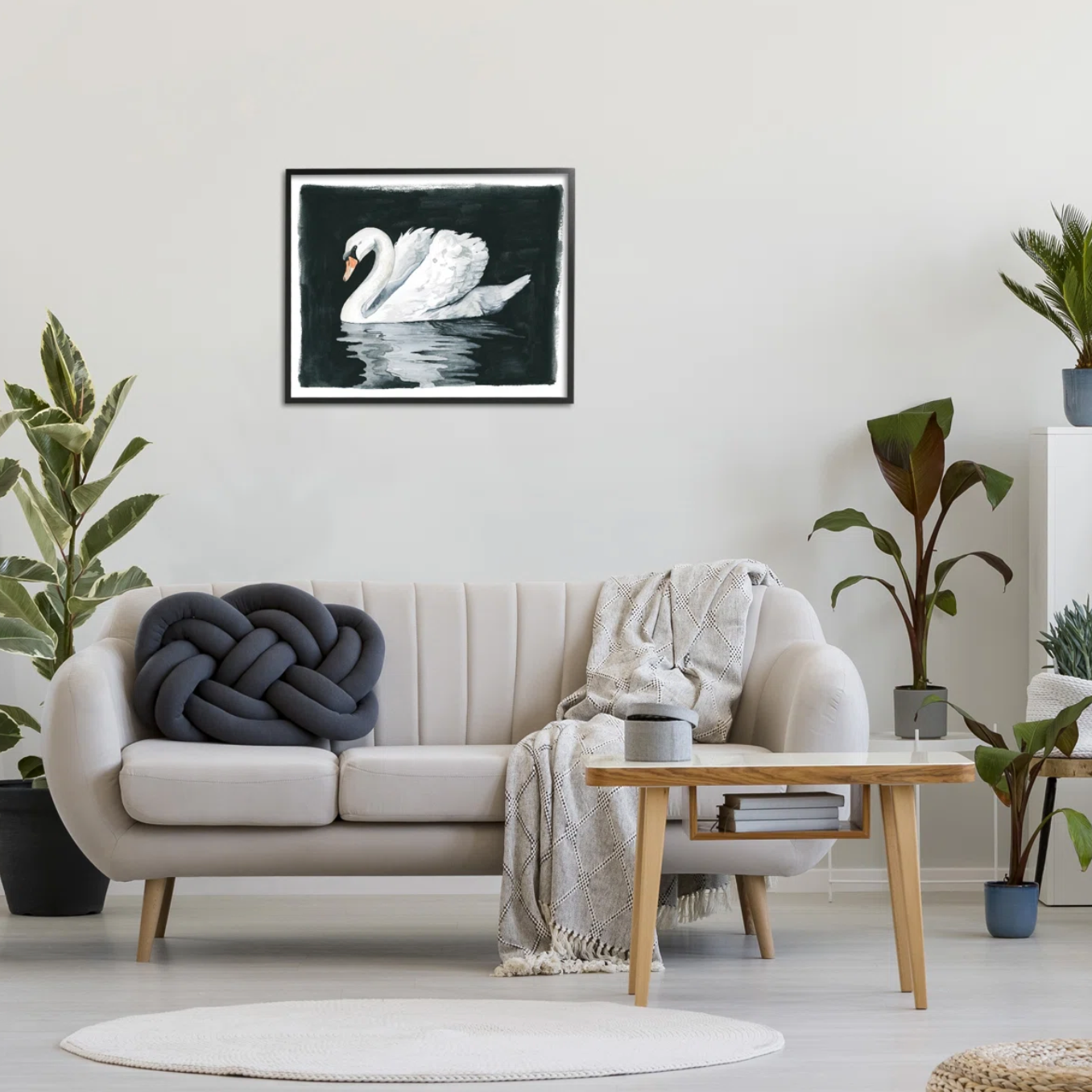 Beautiful swan reflection 24x30 canvas 🦢