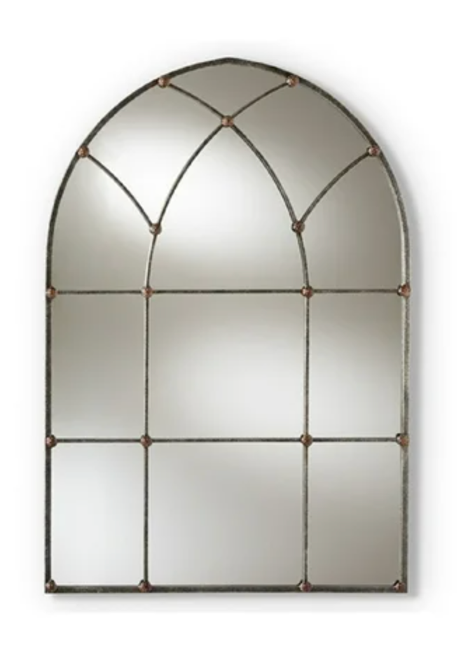 Vintage farmhouse arched window accent mirror 🪞