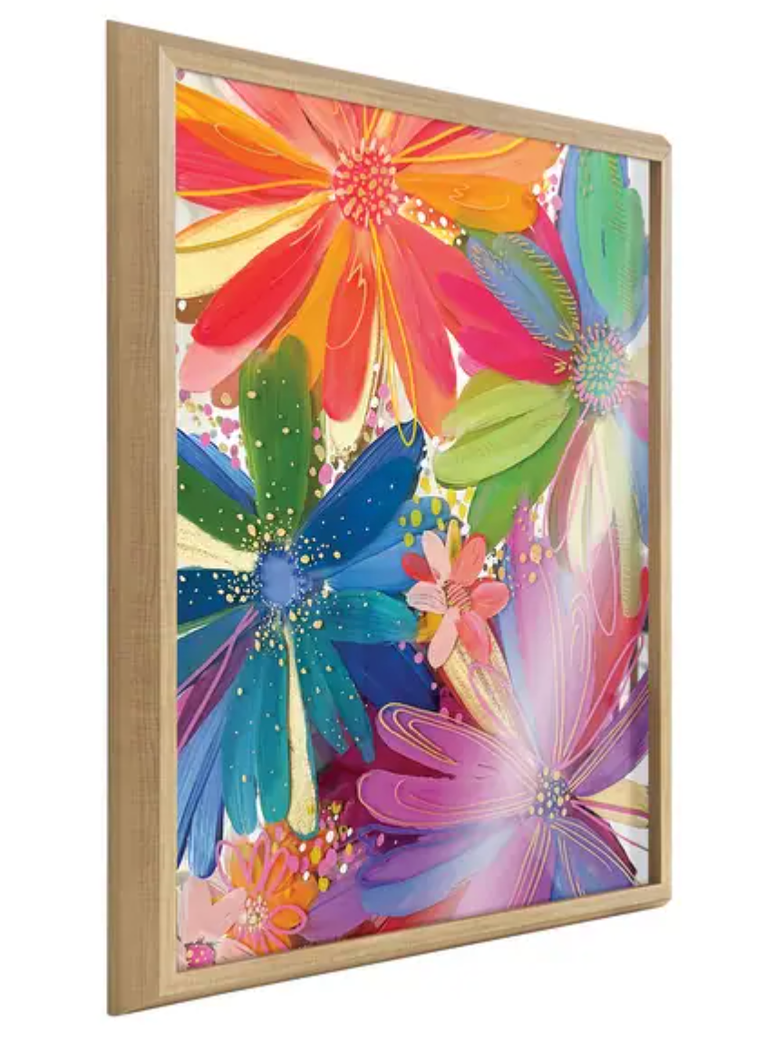 Colorful flowers 24x32 framed printed glass 💐
