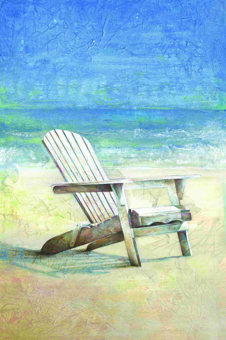Peaceful chair on a beach 32x48 canvas 🌊
