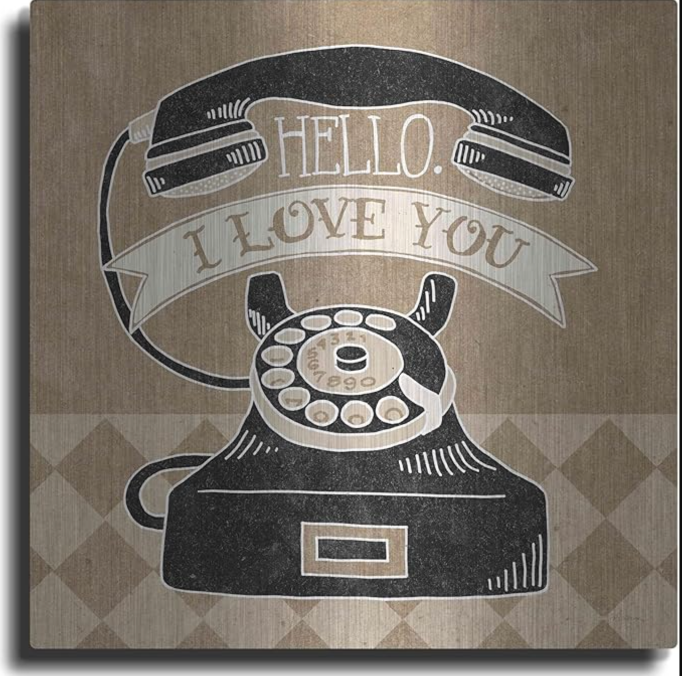 Hello I Love You metal wall art ☎