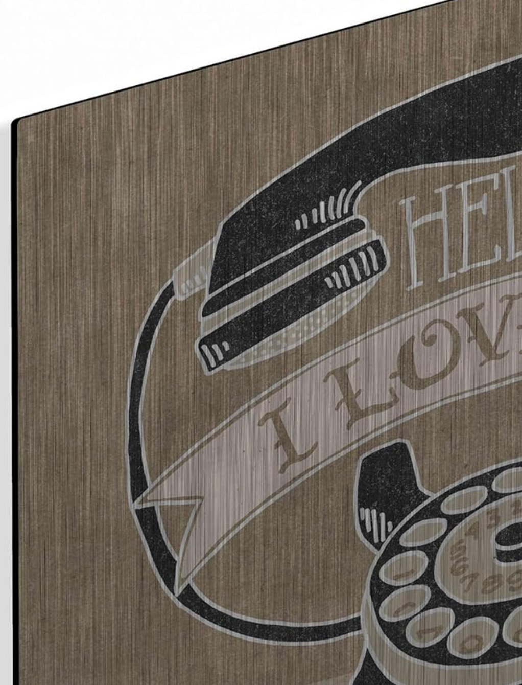 Hello I Love You metal wall art ☎