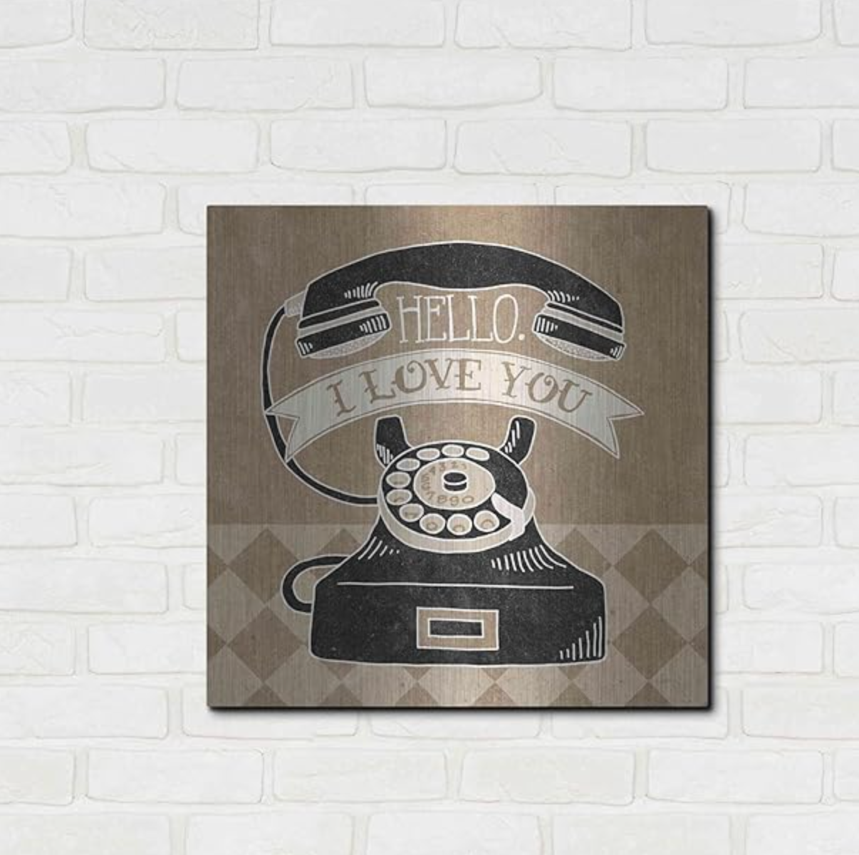 Hello I Love You metal wall art ☎