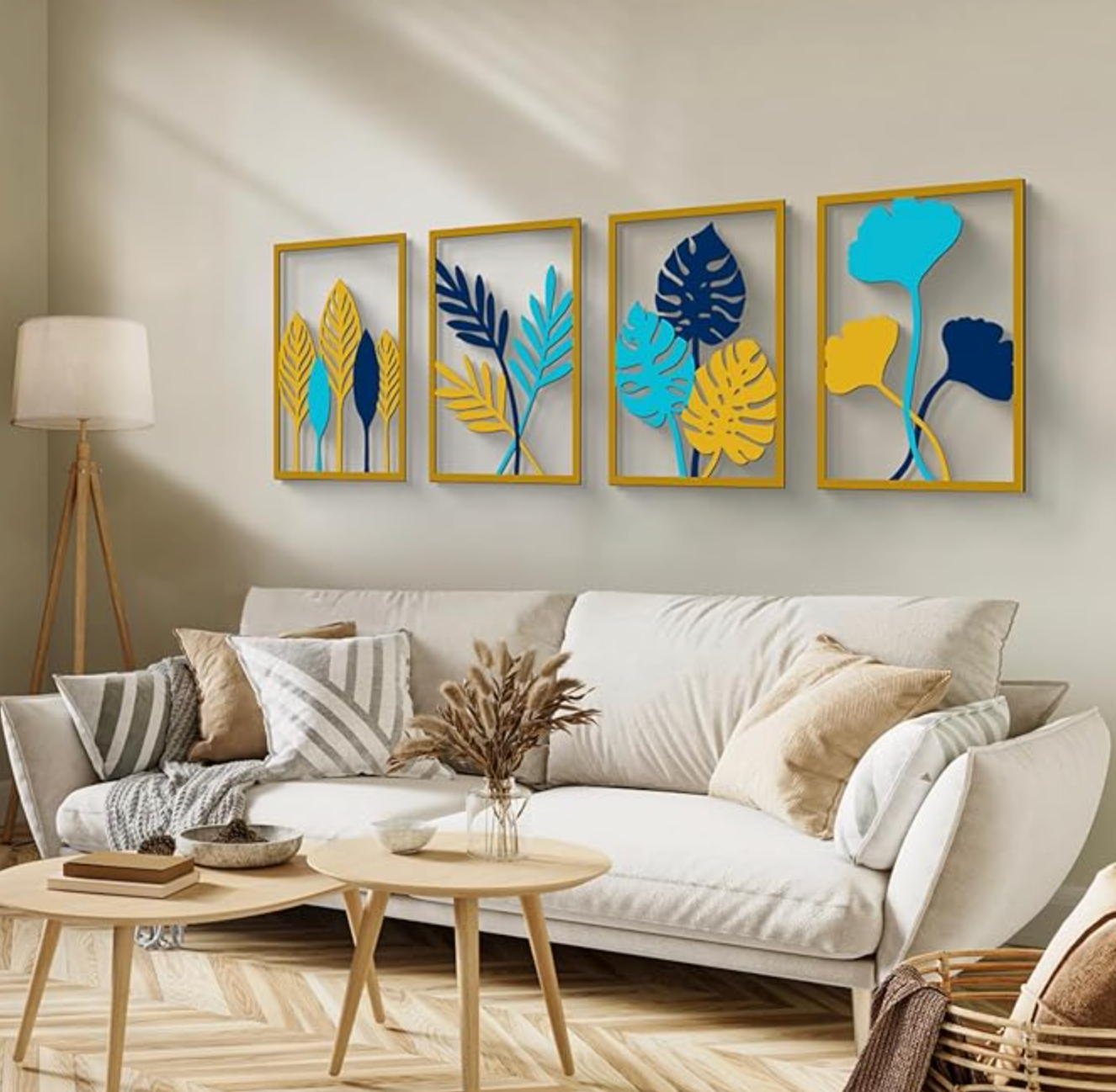 Colorful gingko 22x15 double-sided gold leaf art ✨