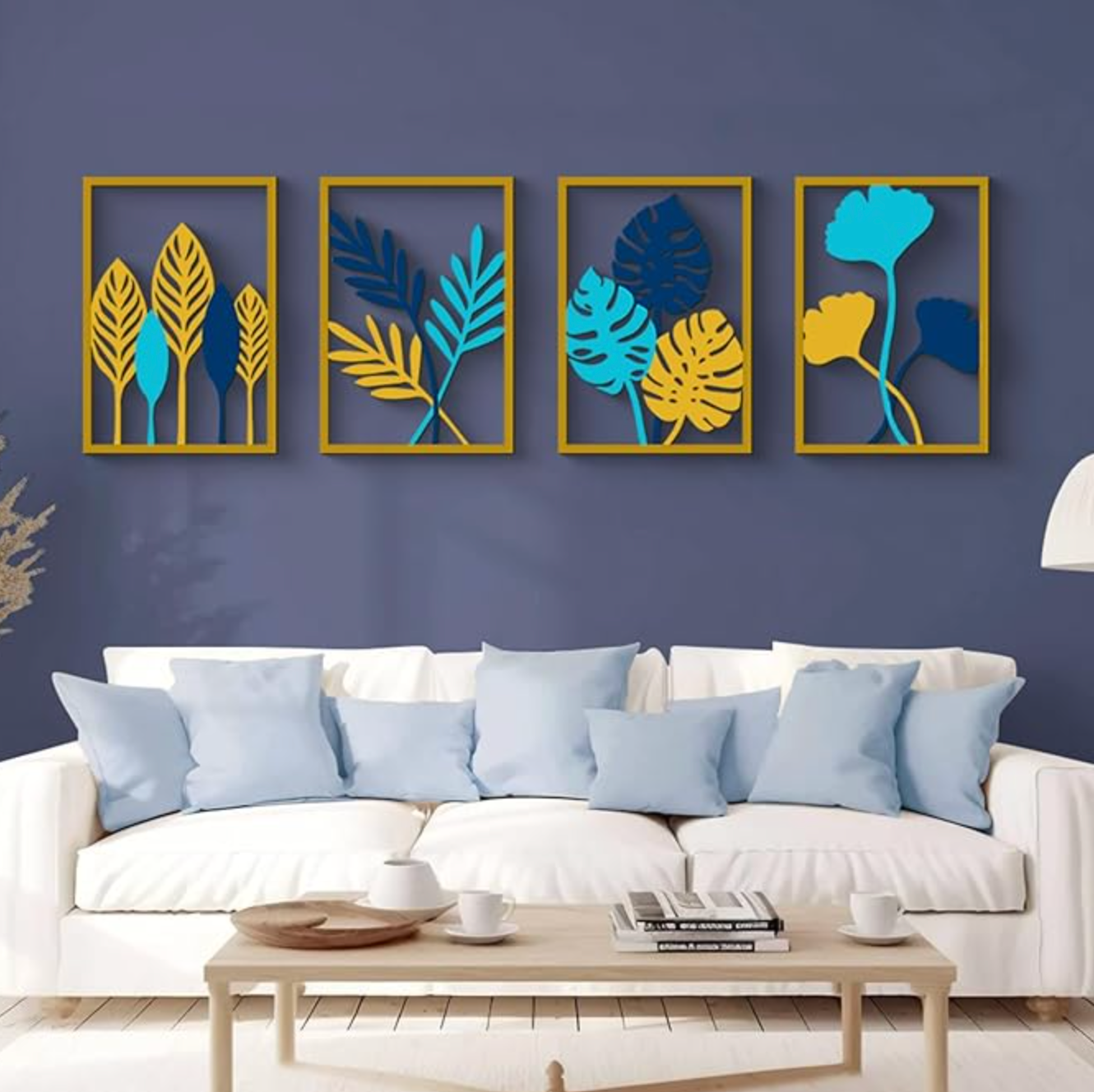 Colorful gingko 22x15 double-sided gold leaf art ✨
