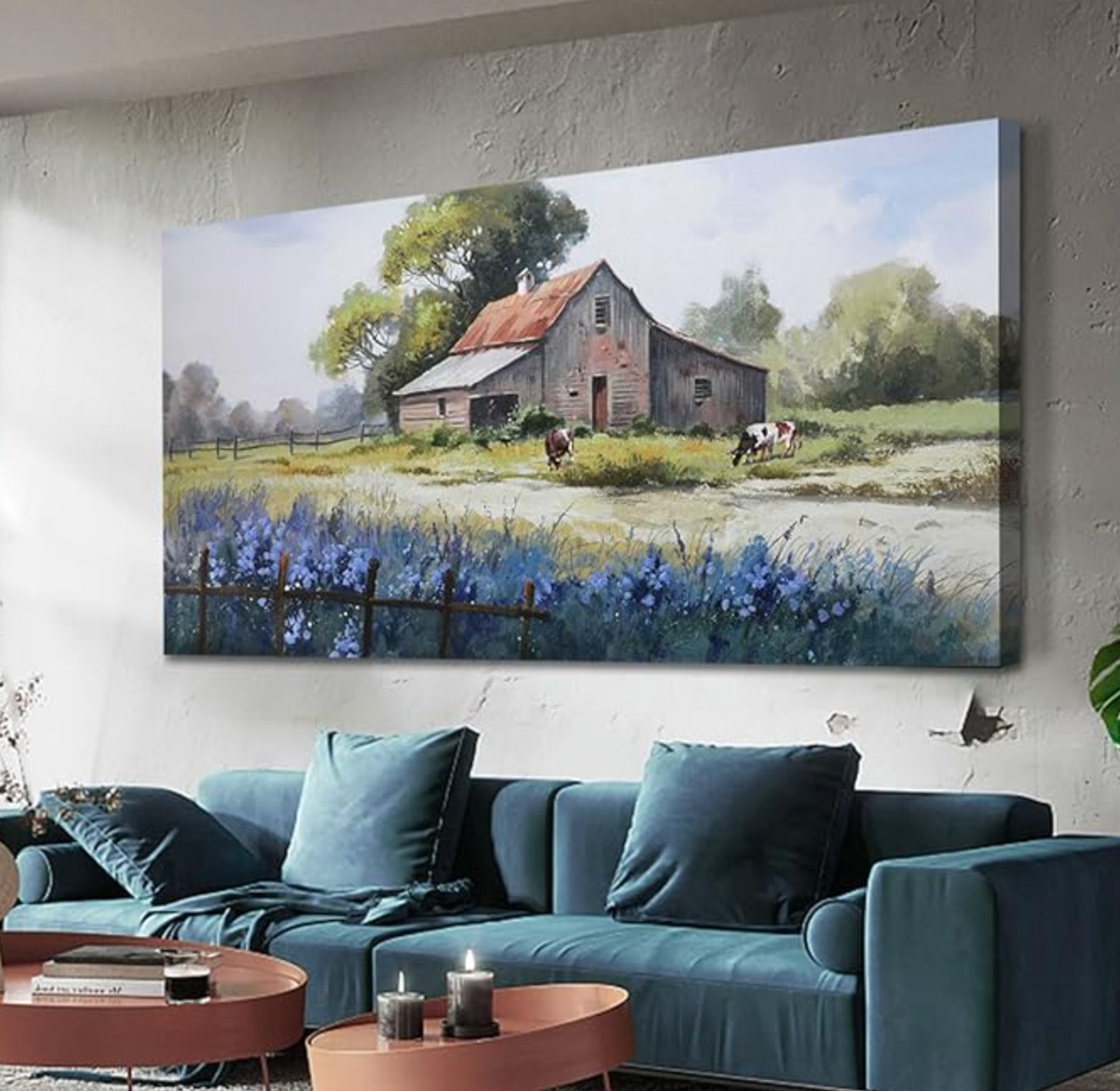 Farmhouse landscape 24x48 canvas 🌾
