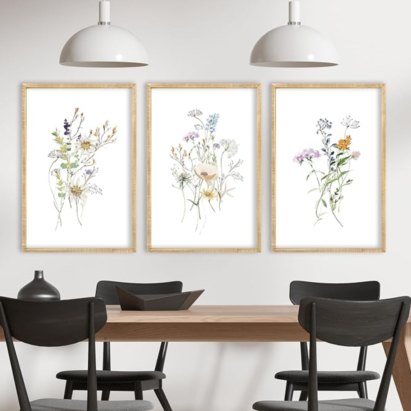 Set of 3 boho 16x24 wildflower wood prints 🌼