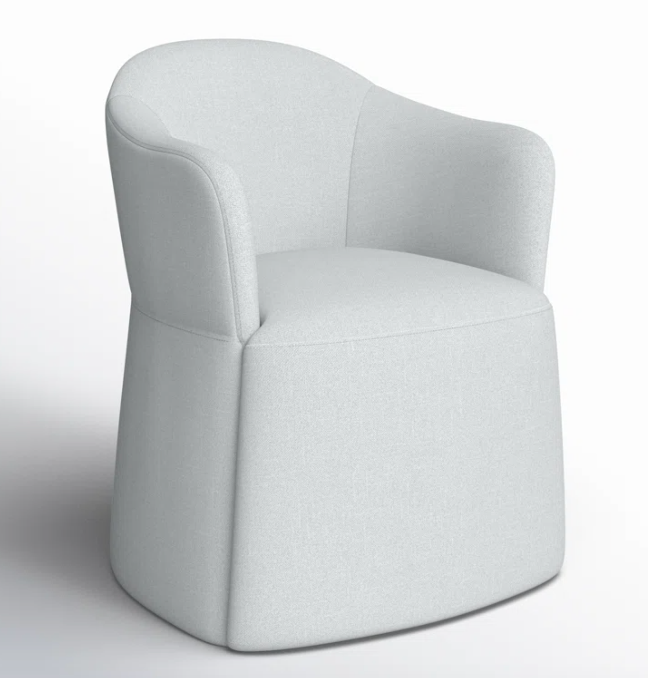 Light blue upholstered armchair on casters 🌸