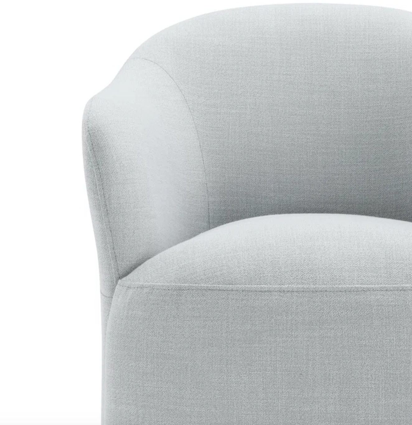 Light blue upholstered armchair on casters 🌸
