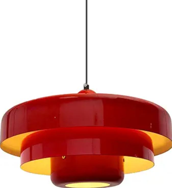Industrial red pendant light w/ 14" dome 💋