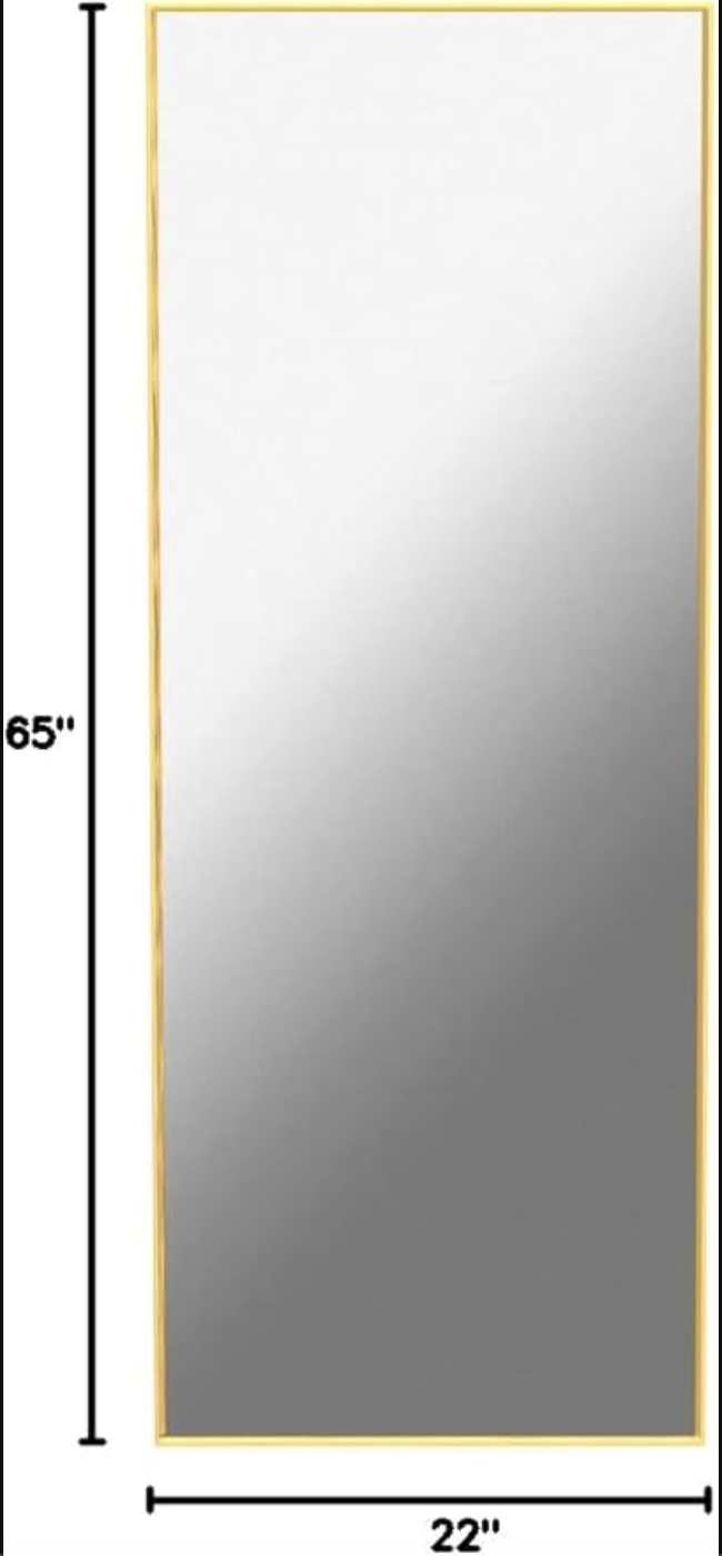 Full length gold aluminum 22x65 mirror🪞✨