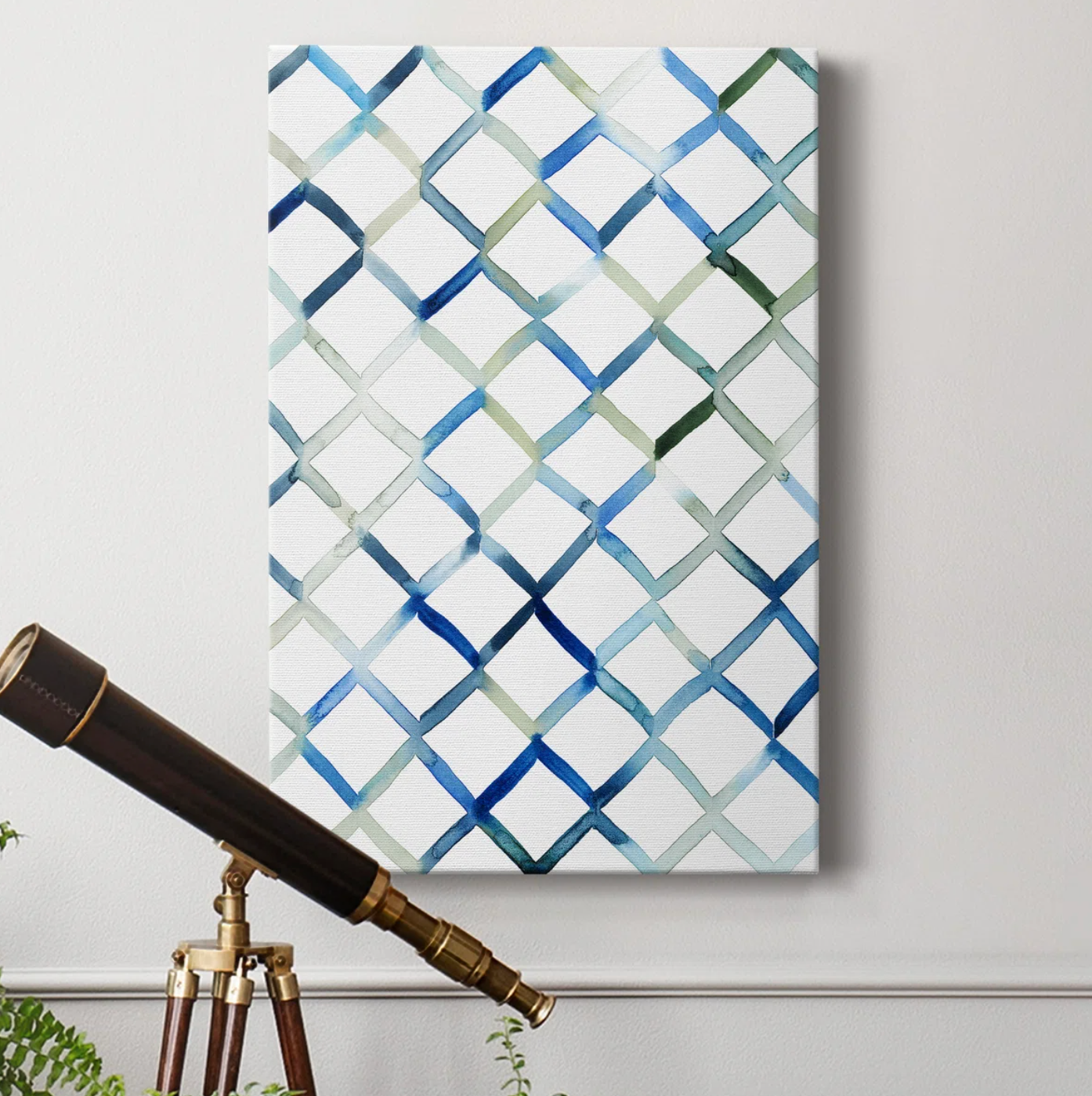 Sea lattice (blue, green, & white) 32x48 canvas 🐬