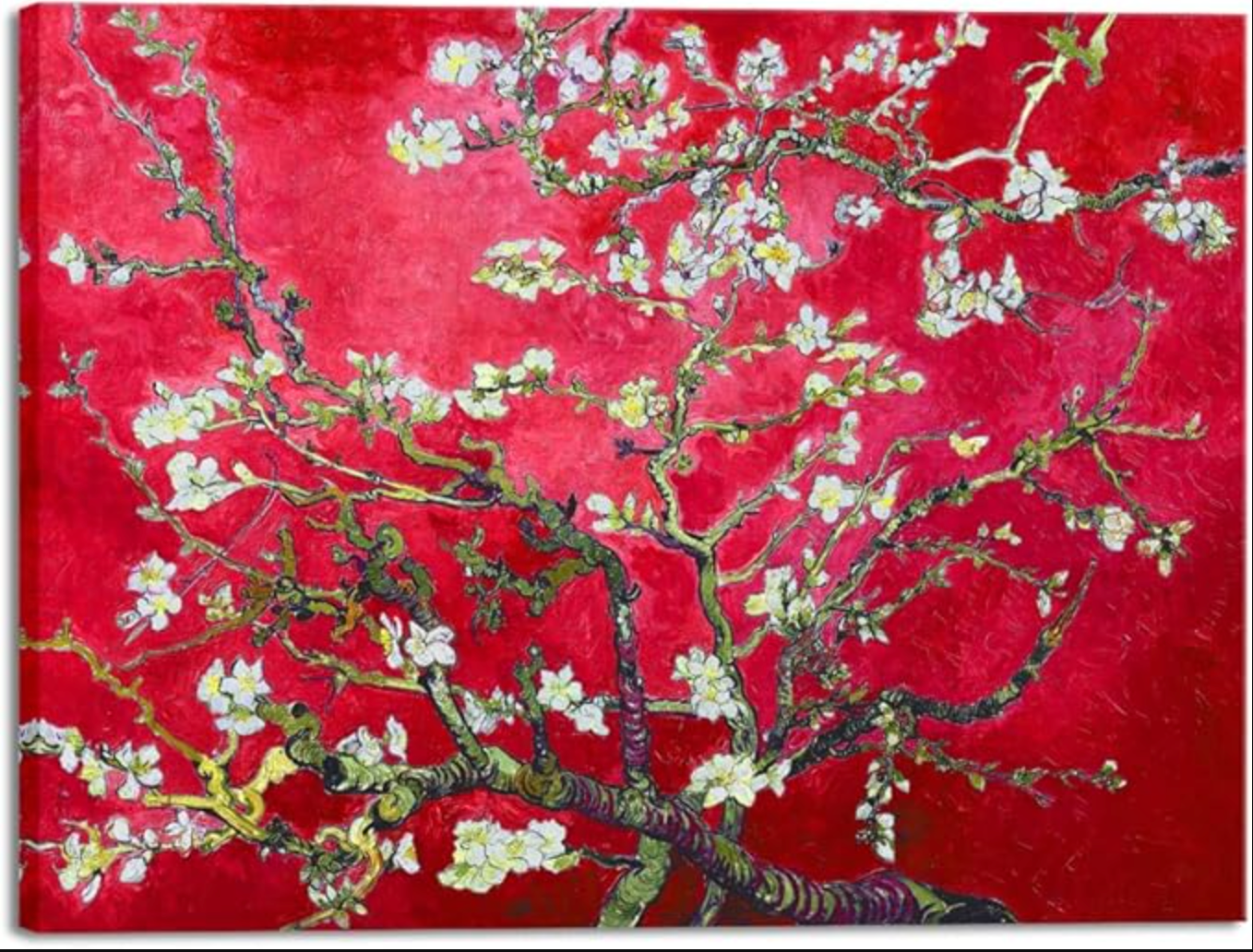 Red almond blossom tree Van Gogh canvas ❤️