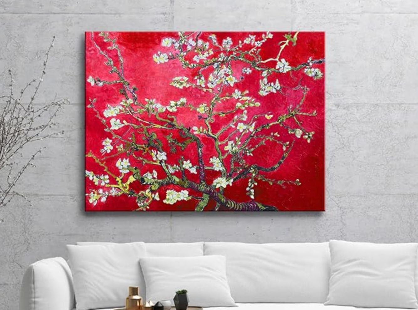 Red almond blossom tree Van Gogh canvas ❤️