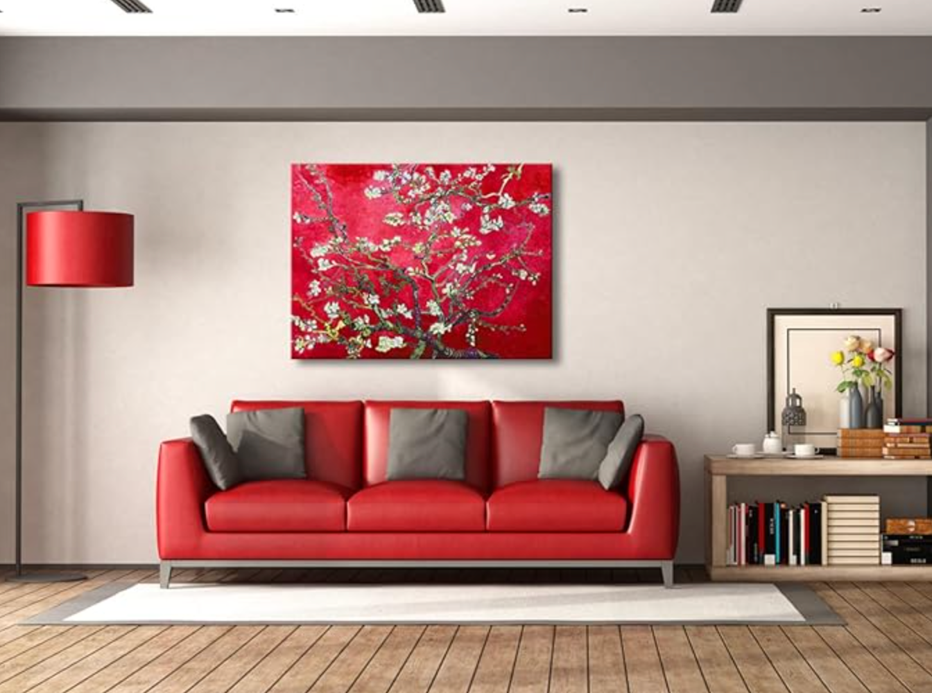 Red almond blossom tree Van Gogh canvas ❤️