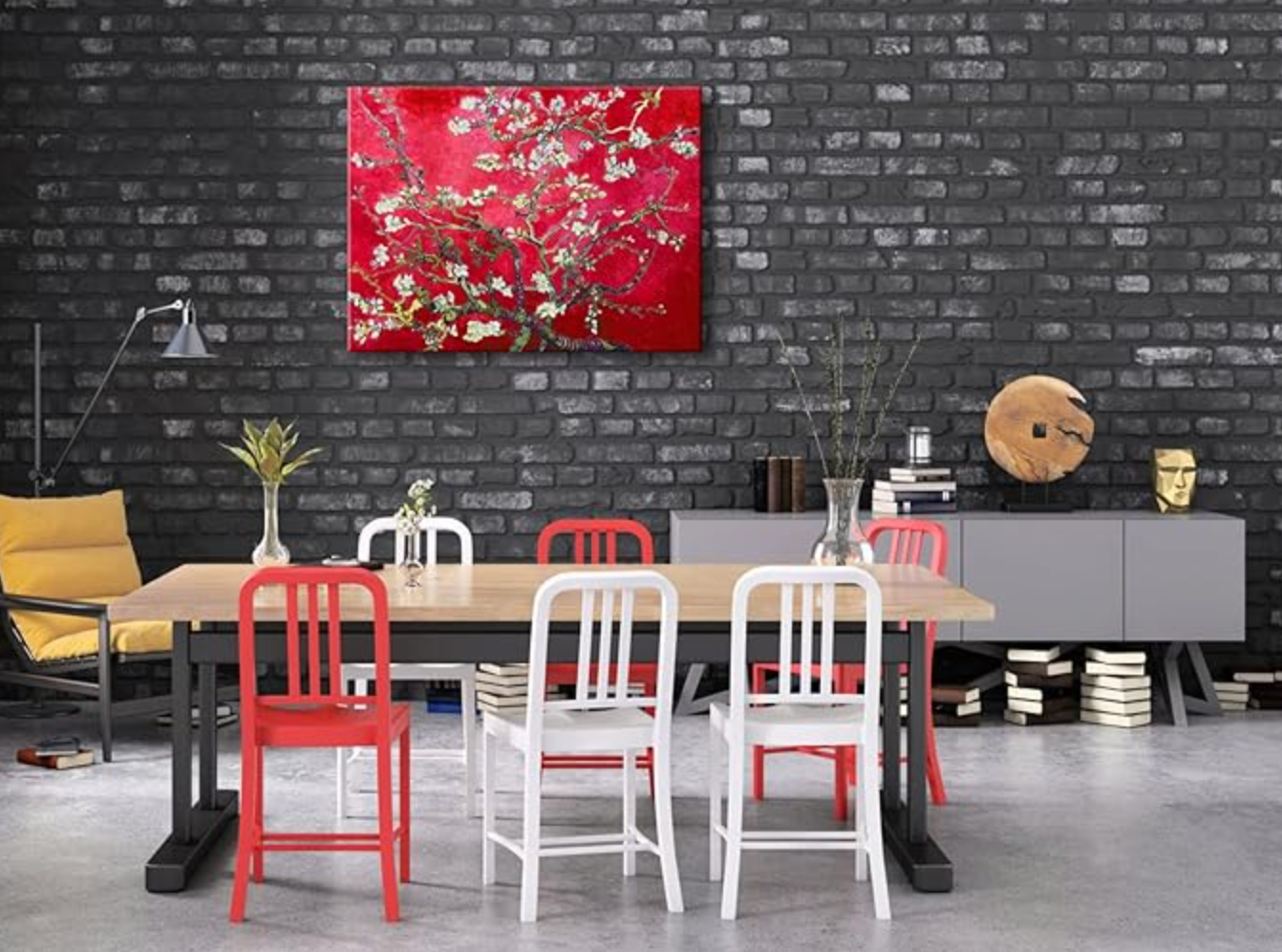 Red almond blossom tree Van Gogh canvas ❤️