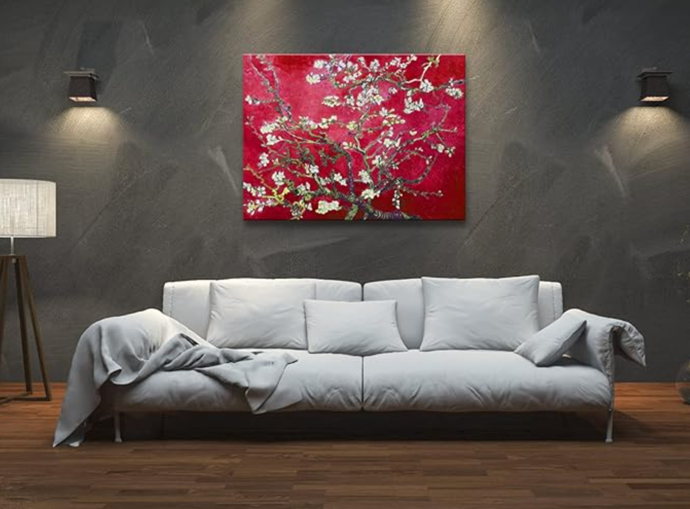 Red almond blossom tree Van Gogh canvas ❤️