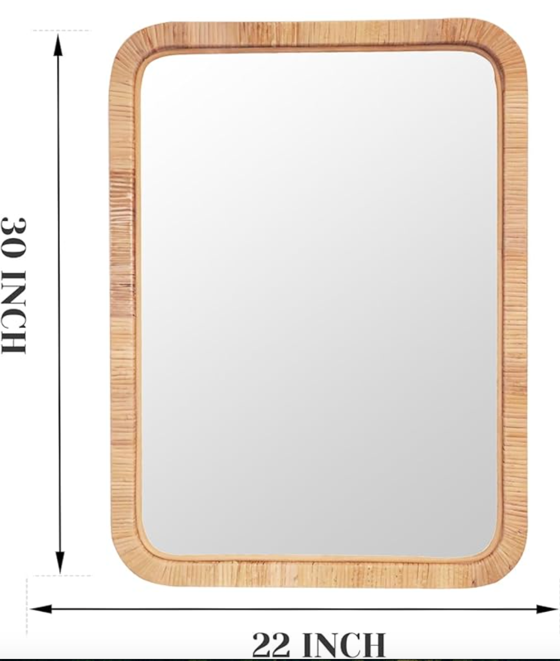 Boho 22x30 rattan wicker mirror 🌻