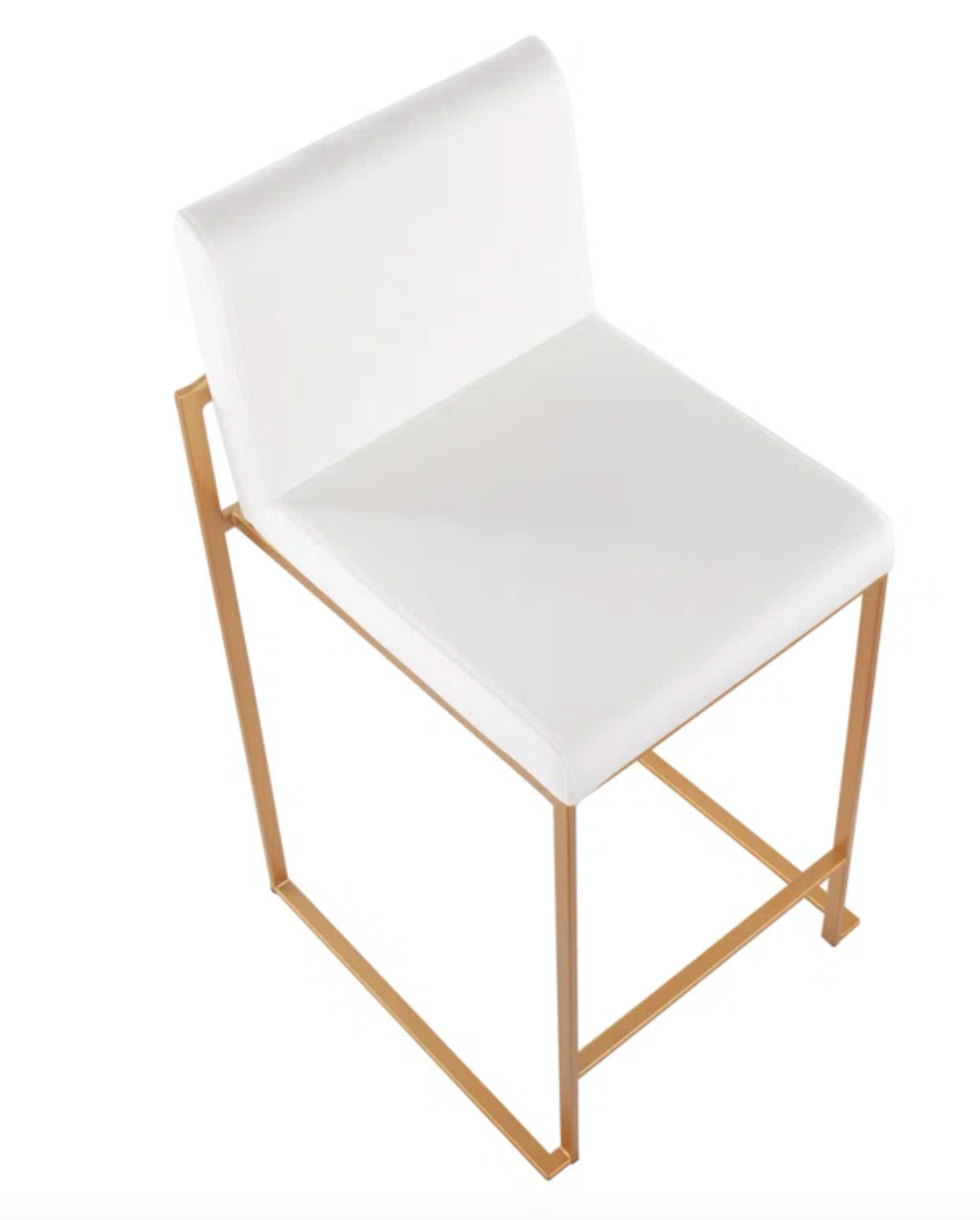 2 white velvet barstools w/ gold metal frame 🥂