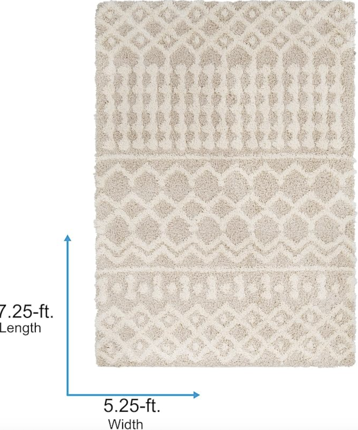 5x7 Moroccan shag beige & ivory rug 🧿