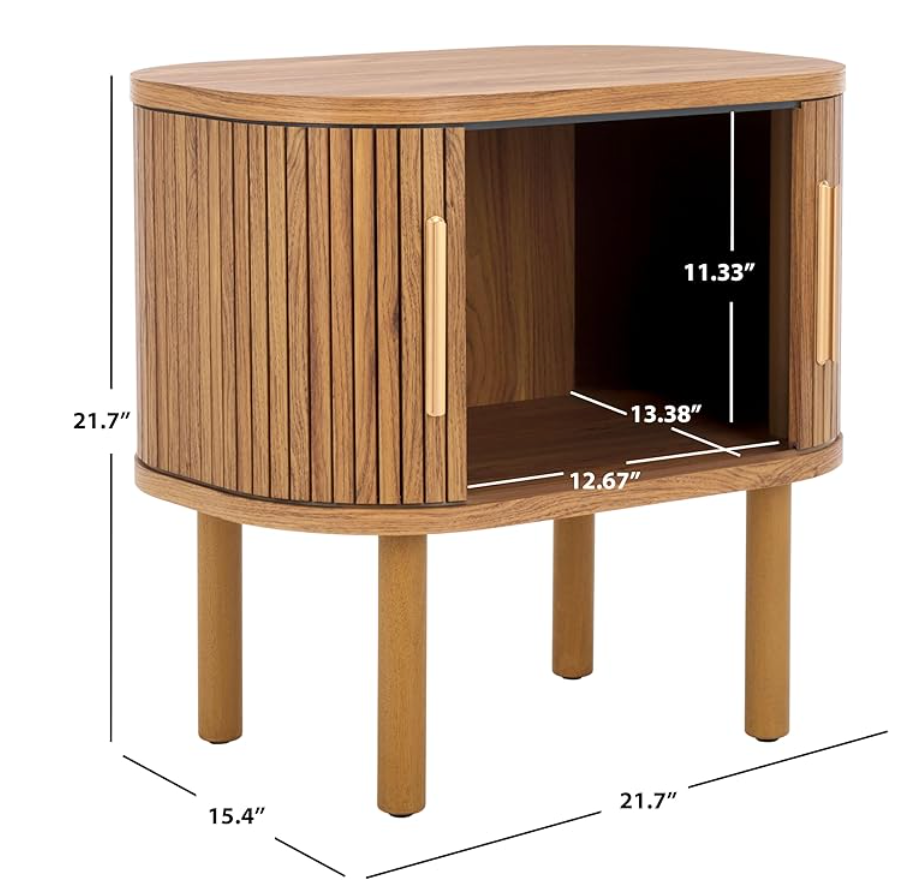 MCM 21''W oak & gold 2-door nightstand ✨