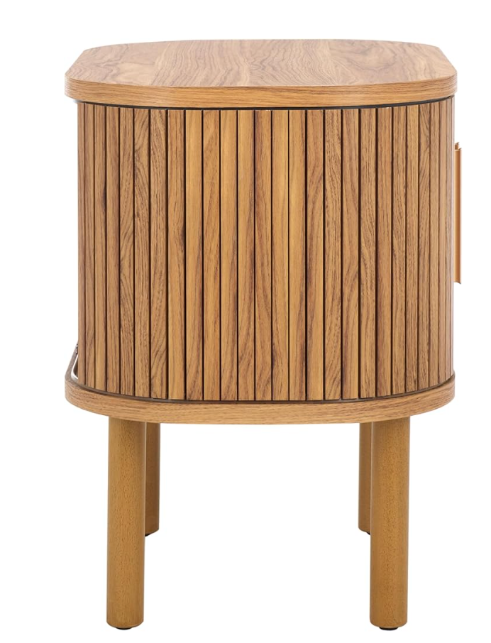 MCM 21''W oak & gold 2-door nightstand ✨