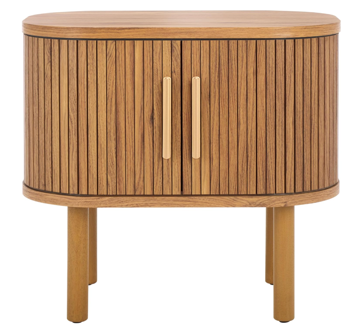 MCM 21''W oak & gold 2-door nightstand ✨