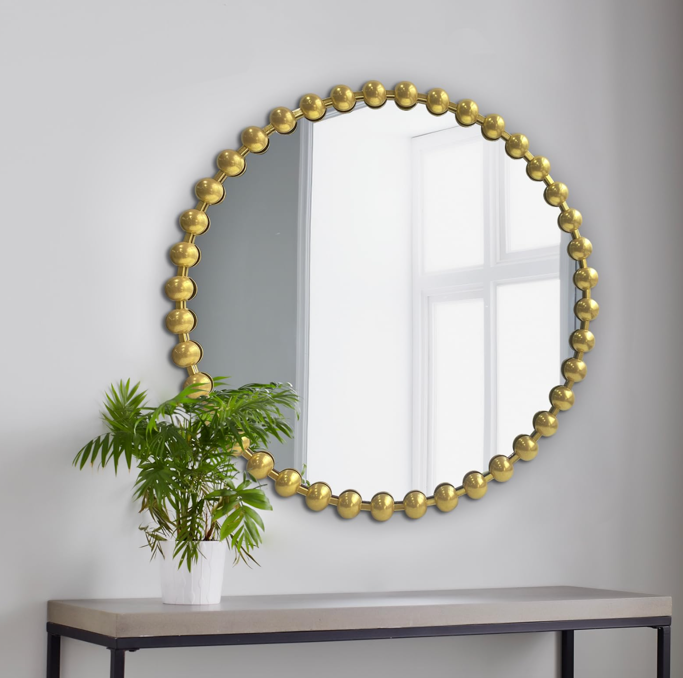 24" round ornate gold mirror 🌟