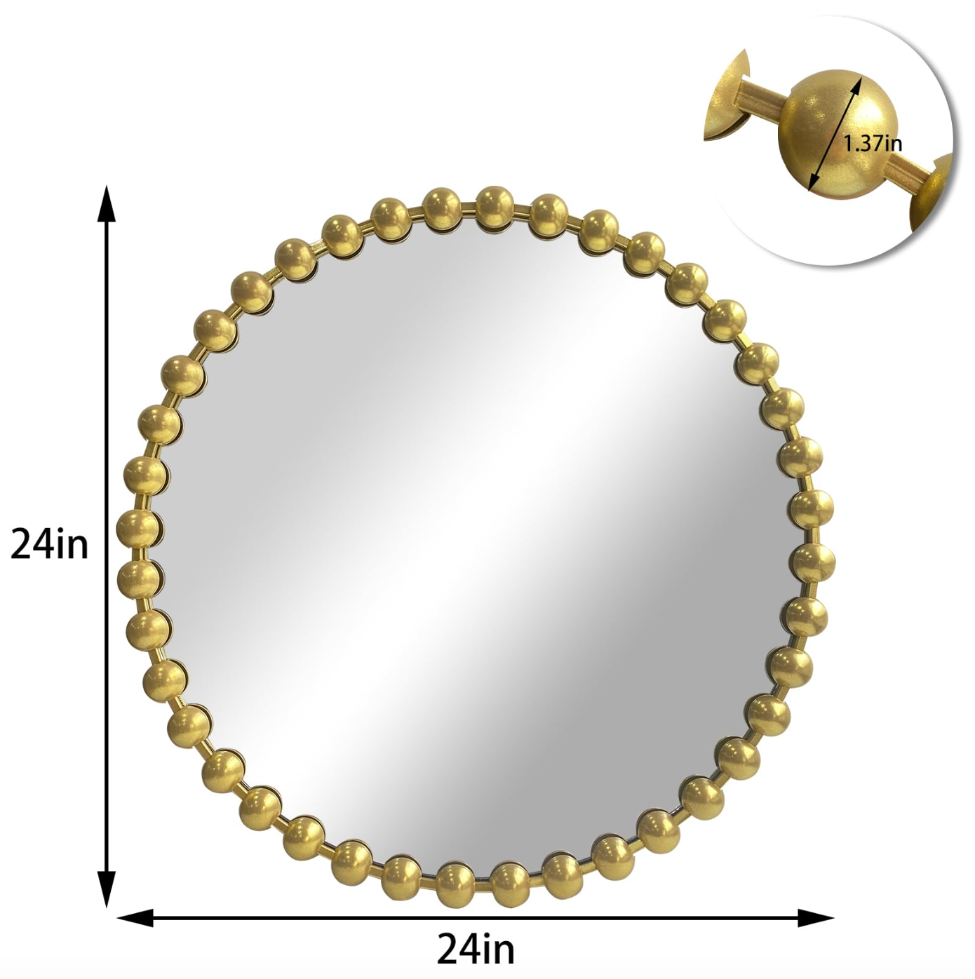 24" round ornate gold mirror 🌟