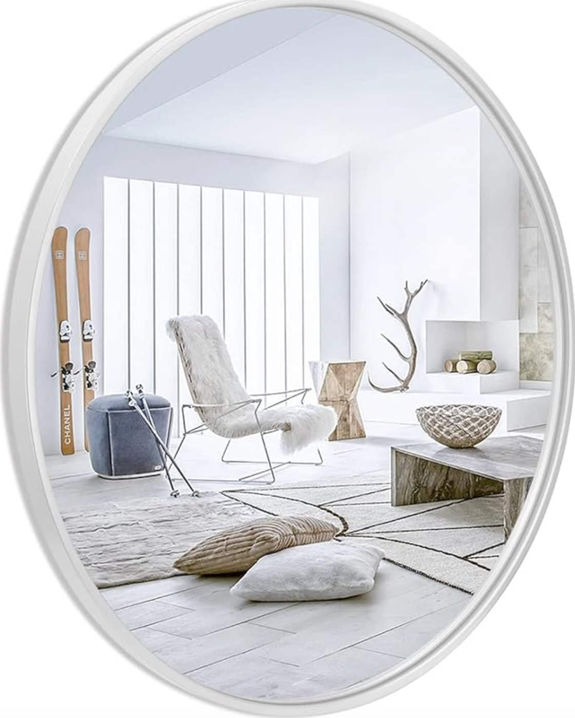 White 24" round white mirror 🤍