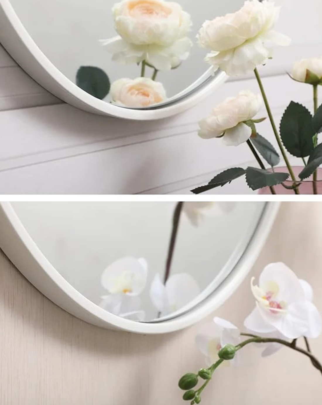 White 24" round white mirror 🤍