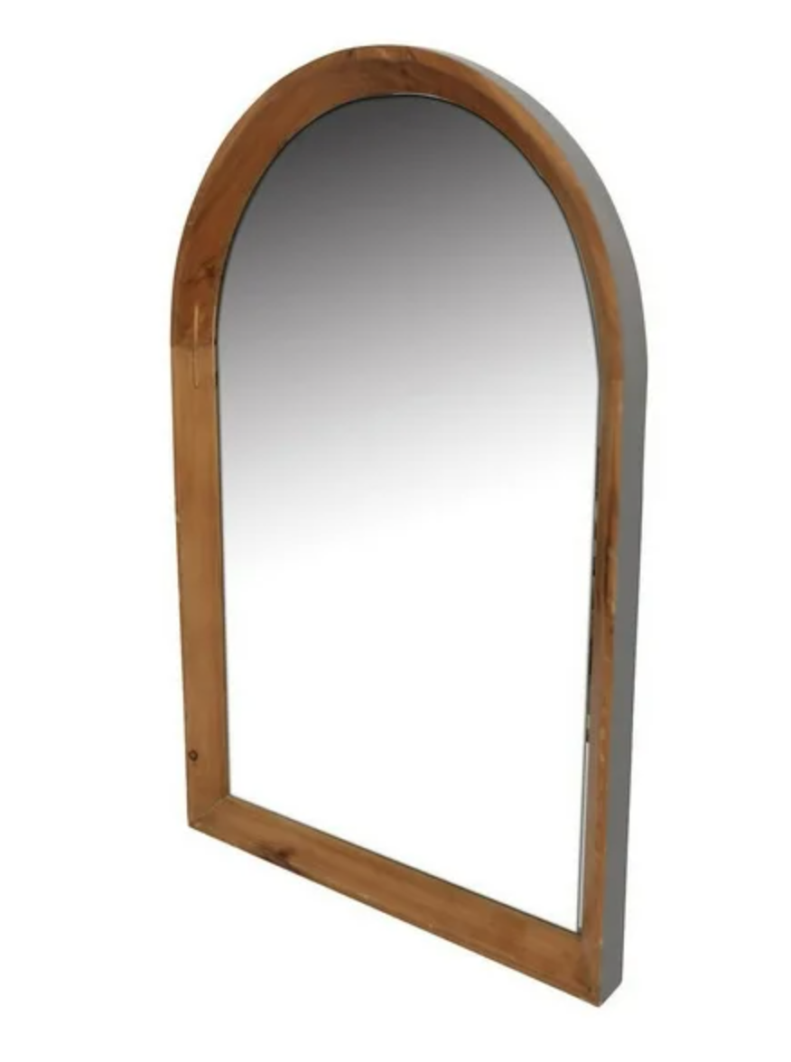Brown arched 20x30 wood farmhouse wall mirror 🌻