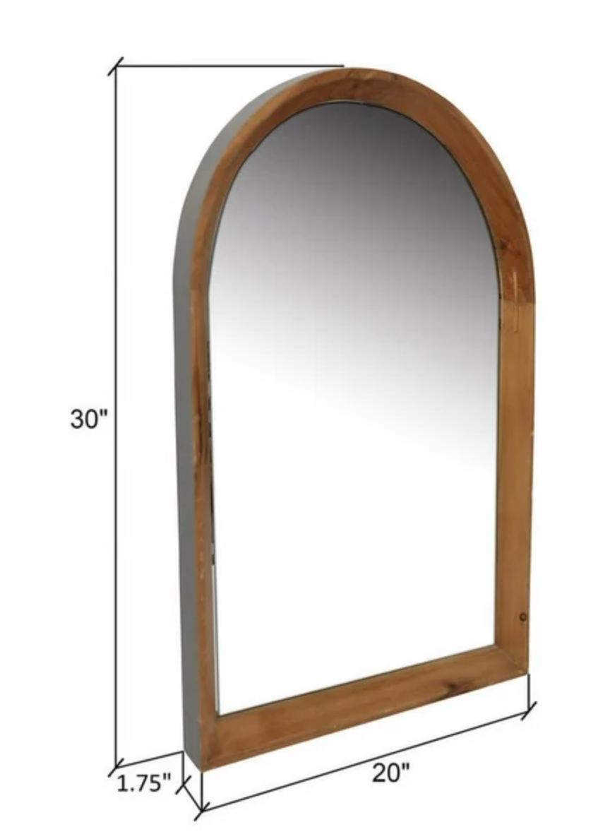 Brown arched 20x30 wood farmhouse wall mirror 🌻