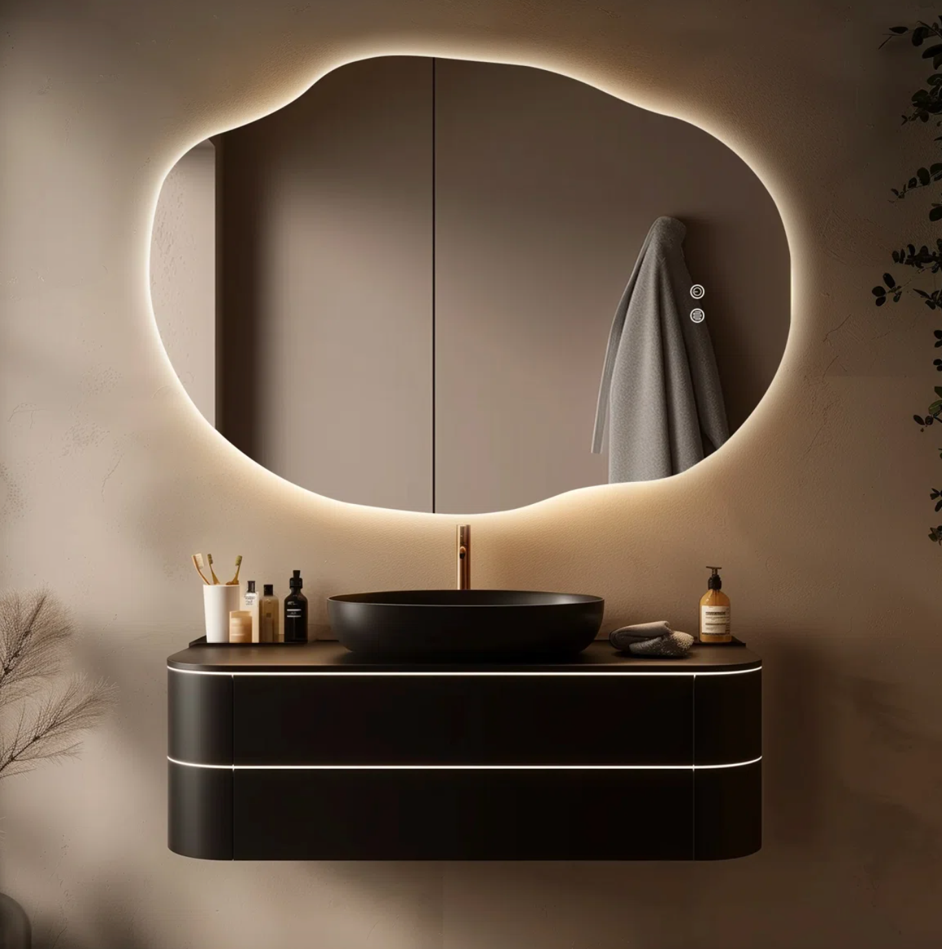 Frameless lighted anti-fog LED wall mirror🪞