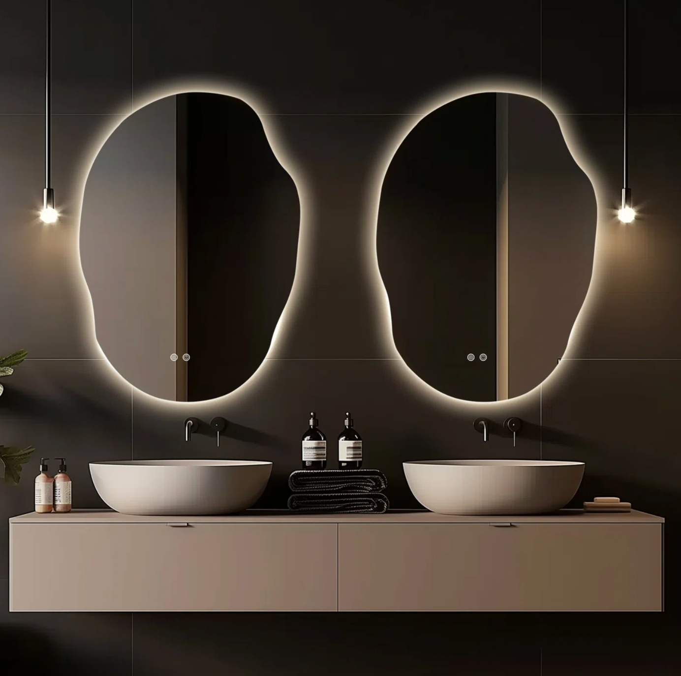 Frameless lighted anti-fog LED wall mirror🪞