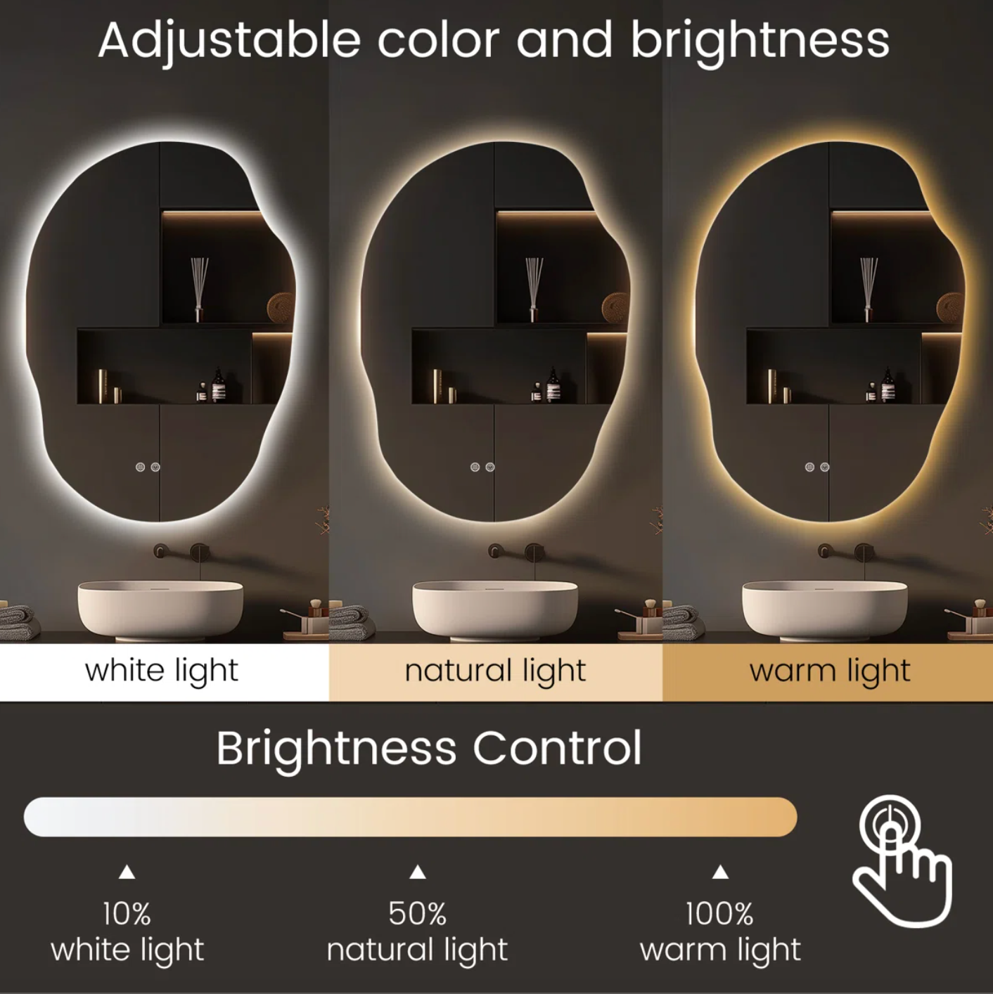 Frameless lighted anti-fog LED wall mirror🪞