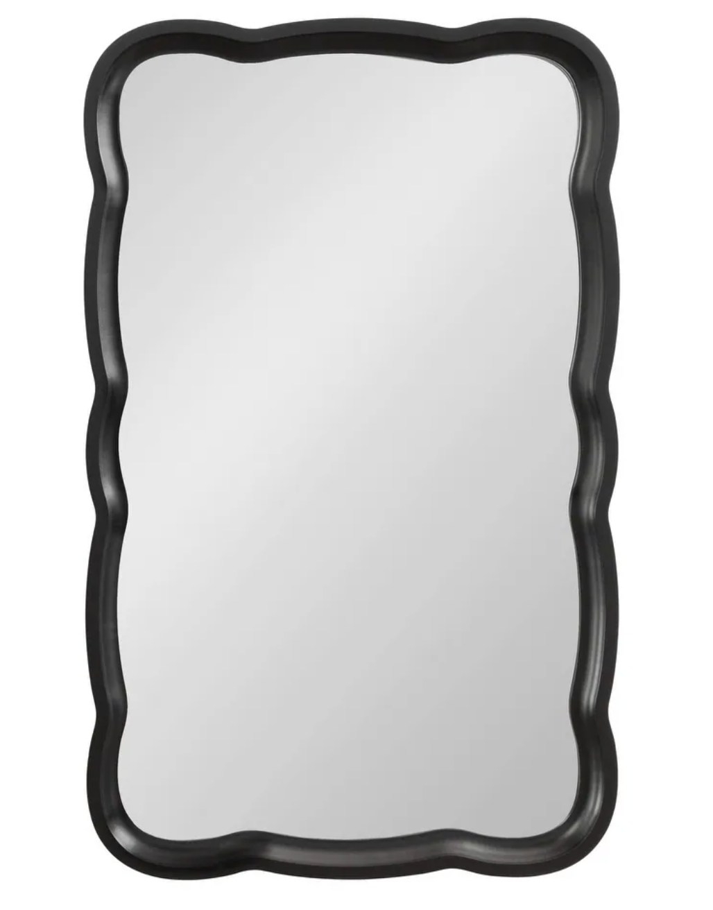 Black scalloped 24x38 wood mirror 🖤