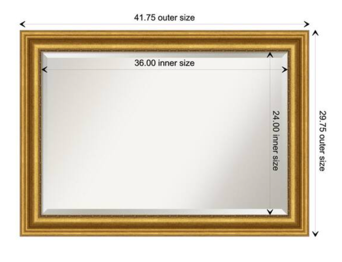 Parlor gold 30x42 framed wall mirror 👑