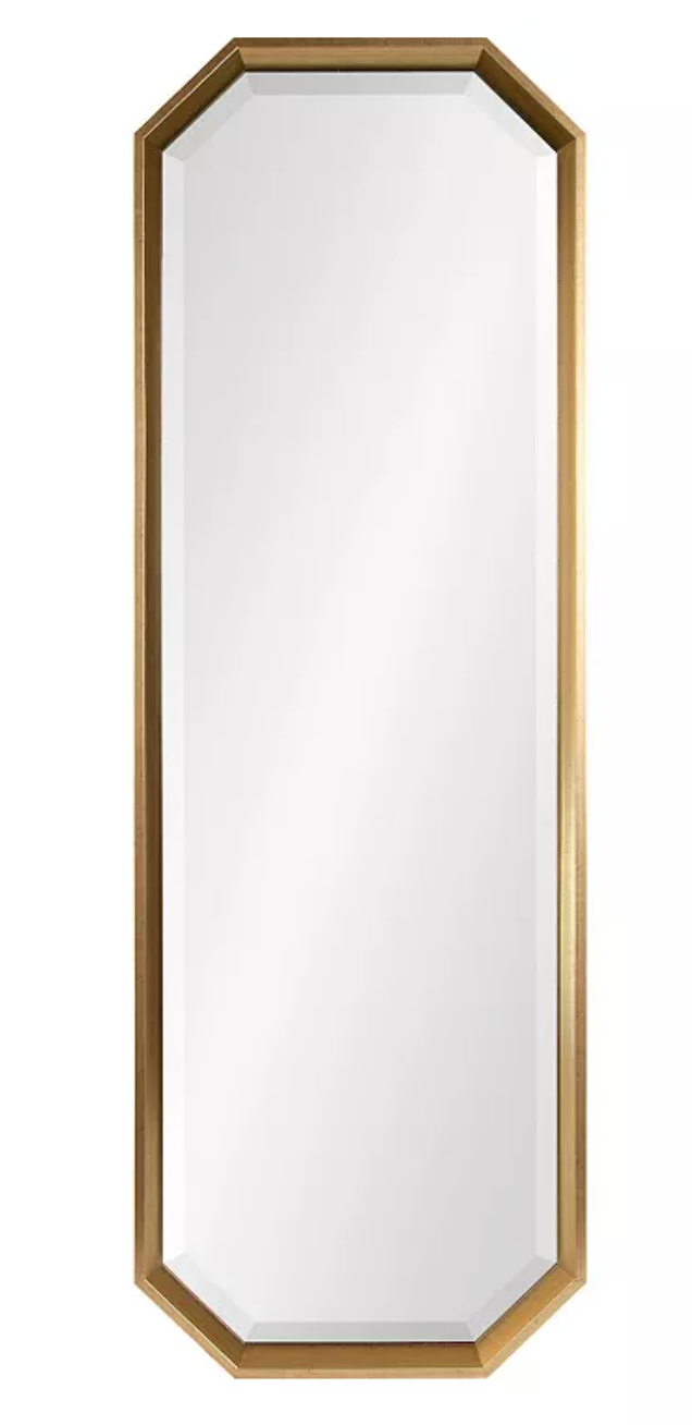 Elongated octagon 17.5x49.5 gold wall mirror ✨
