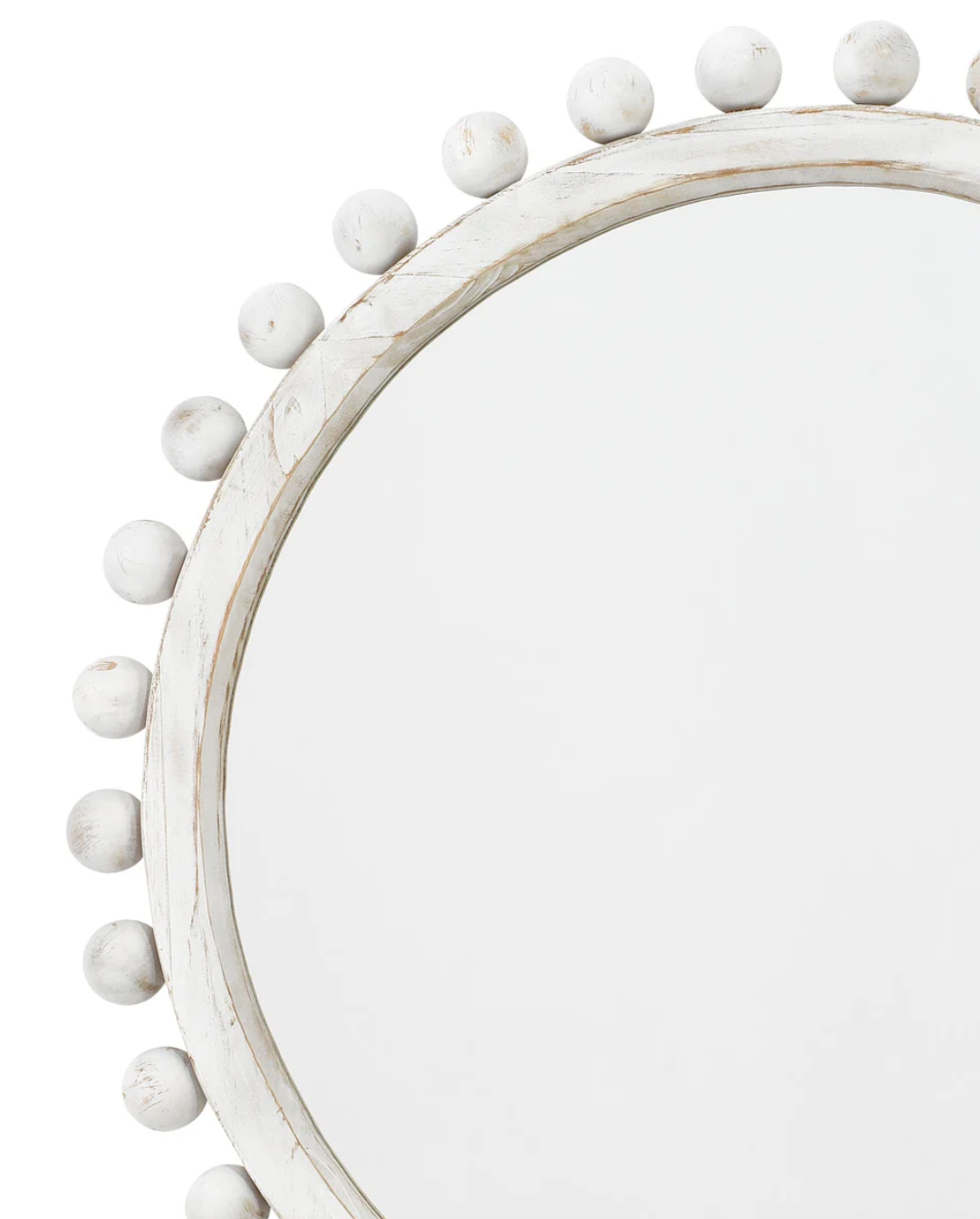 Jamie Young 34" white-washed round wood mirror 🤍