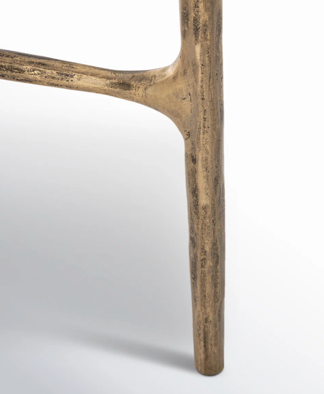 Brass metal & glass half moon console table ✨
