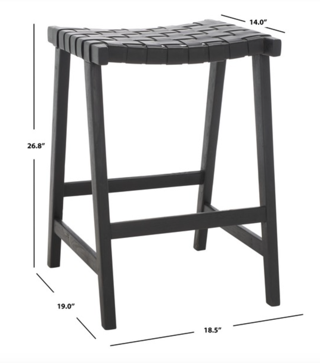 Black woven backless counterheight barstool 🥂