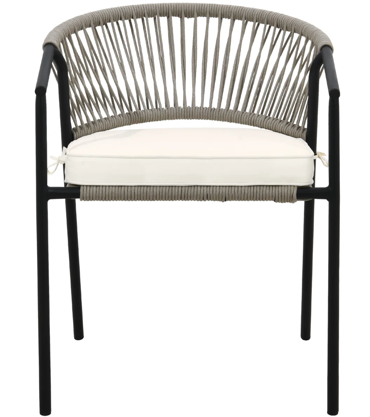 Set of 4 iron outdoor stacking armchairs w/ cushion 🪴
