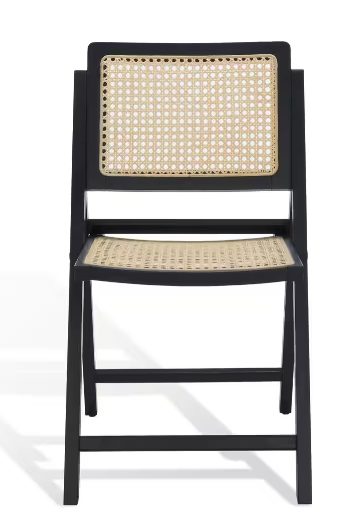 2 black/natural 17.8 in. foldable wood dining chairs 🖤