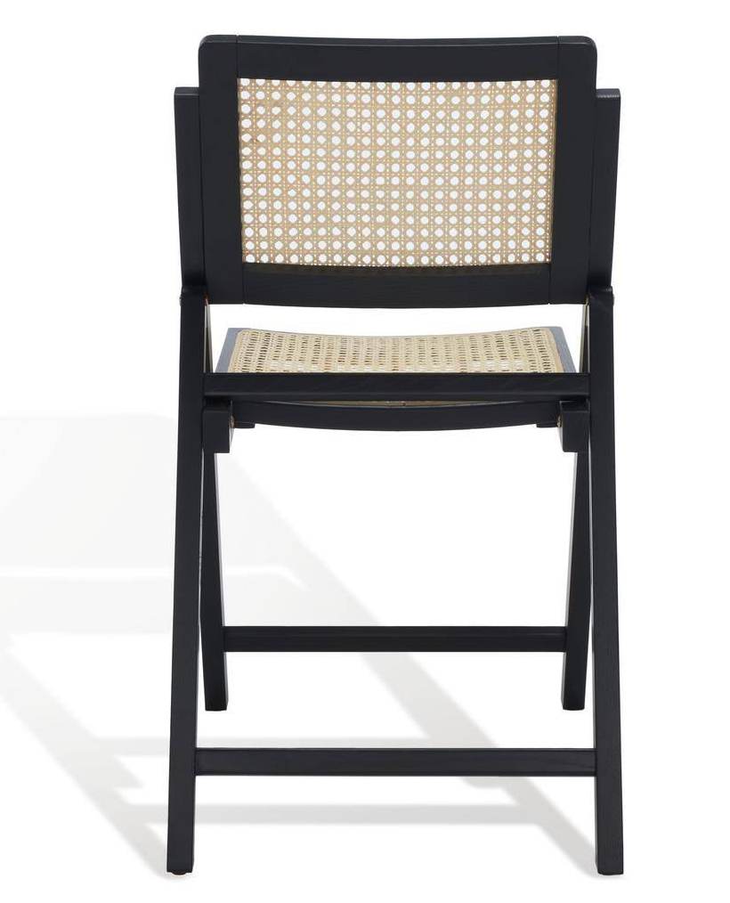 2 black/natural 17.8 in. foldable wood dining chairs 🖤