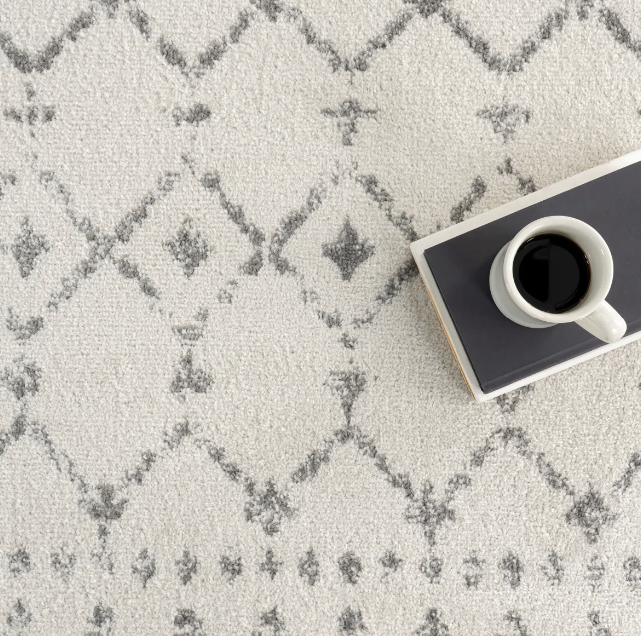 Boho cream & grey 5x8 rug ♡
