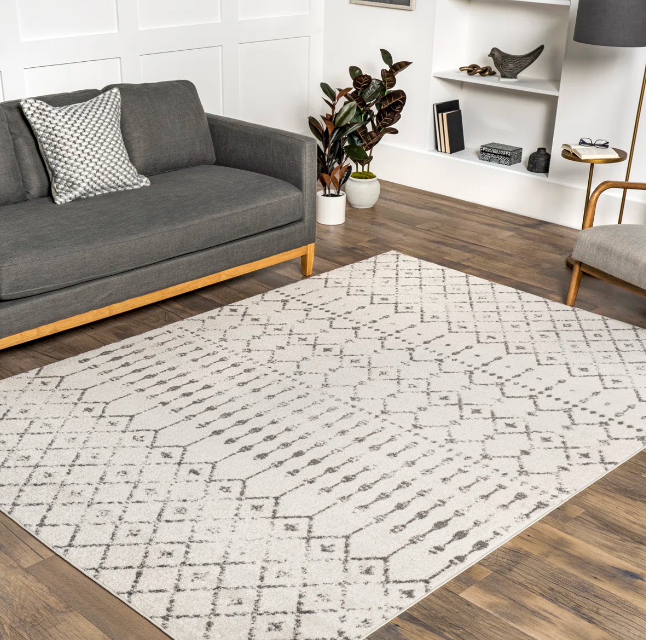 Boho cream & grey 5x8 rug ♡