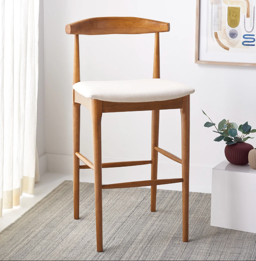 Modern retro 30" barheight barstools w/ wood frame 🥂
